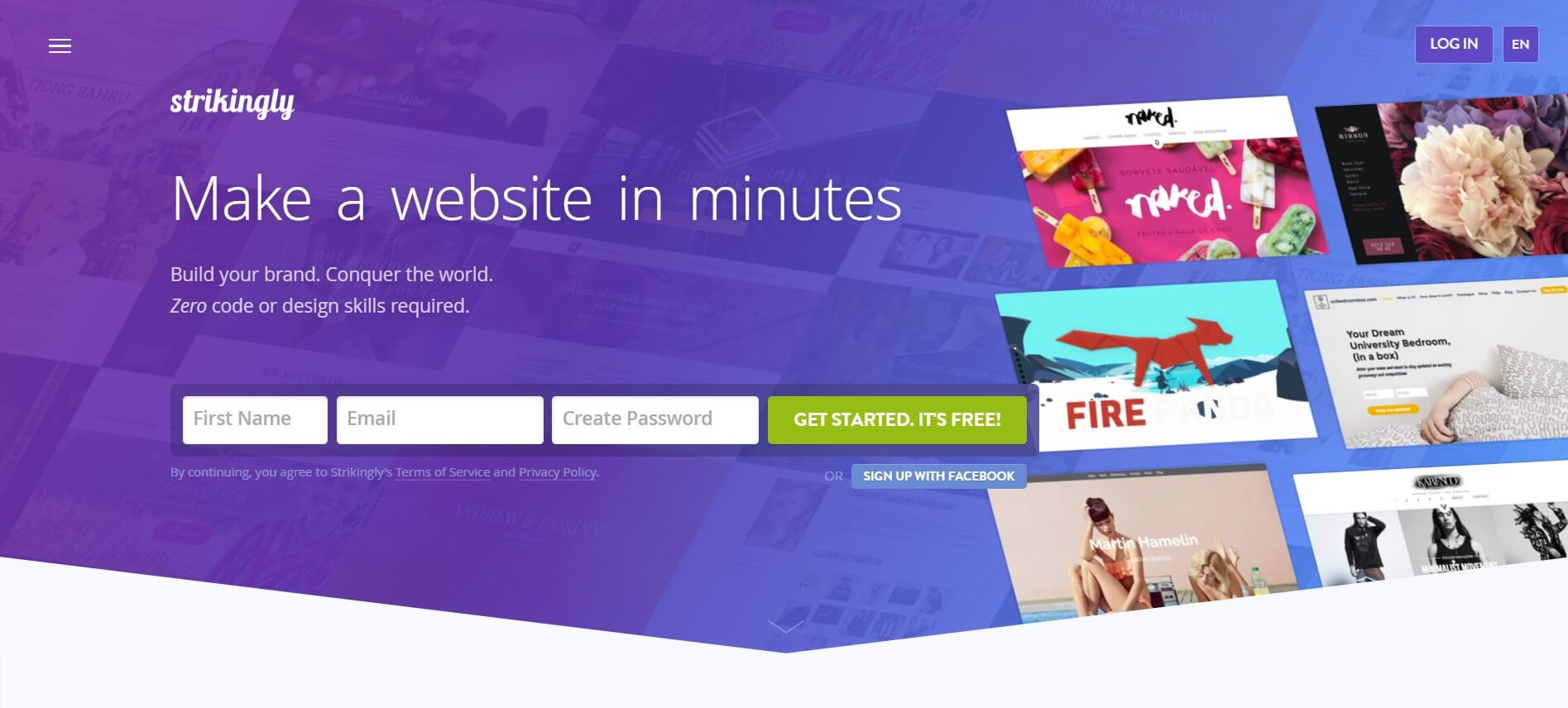 Image taken from Strikingly Product Image taken from Strikingly Product